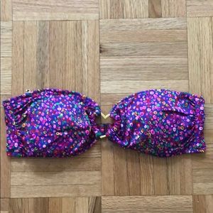 VS neon floral print bandeau bikini top